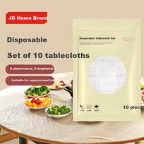 Original Disposable Tablecloth Set with Elastic Edge, Thickened Round And Square Table Universal Waterproof And Oil-Proof Table Cover [10 Pieces]