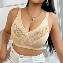 Plus Size Wireless Gather Camisole Bra For Women Daily Inner Wear 1XL gelsvai ruda