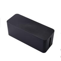 Hidden Charger Socket Organizer White Cable Storage Box Wire Case Power Strip Case Line Storage Bin S-Black