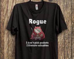 D&D Rogue Cat T-Shirt: Funny Dungeons and Dragons RPG Tee M