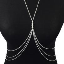 Pearl Cross Bra Chain Harness For Women Bikini Belly Chains Accessories Sexy Bra Chest Chain Body Jewelry