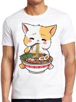 Ramen Cat Anime Kawaii Neko Cute Japanese Noodle Vintage Cool T Shirt M447 S