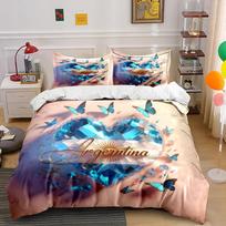 Butterfly and Gem Heart Argentina Bedding Set Bedding set (1 duvet cover, 2 pillowcases, duvet not included) 135x200cm