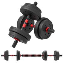 15kg 2 in 1 Adjustable Dumbbells Weight Set, Dumbbell Hand Weight Barbell for Weight Training, Black 40 x 20 x 20 cm