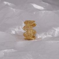 925 Silve Lace Hollowed Out Retro Ring for Women Girl Gift Flower Adjustable Irregular Jewelry