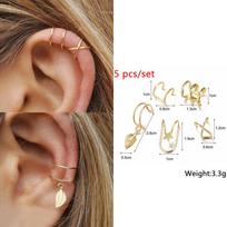 New Gold Metal Ear Cuff Non-Piercing Ear Clips Fake Cartilage Earrings Clip Earrings For Women Men Ear Jewelry
