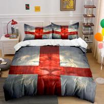 Lion Face with Red Cross Bedding Set Bedding set (1 duvet cover, 2 pillowcases, duvet not included) 135x200cm