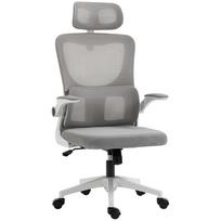 Office Chair, height-adjustable, adjustable headrest, up to 120 kg, 60x59x114-122 cm, Grey 60 x 59 x 122 cm pilka