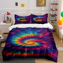 Tie-Dye Galaxy Spiral Bedding Set Bedding set (1 duvet cover, 2 pillowcases, duvet not included) 135x200cm