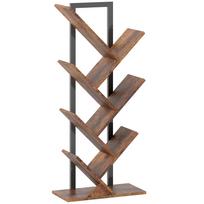 Knygų stovas 50 x 24 x 109 cm ruda/juoda