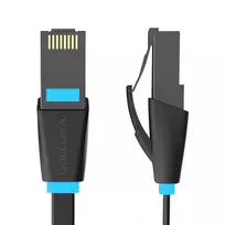 Plokščias tinklo kabelis UTP CAT6 Vention IBJBF RJ45 Ethernet 1000Mbps 1m Juodas