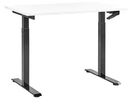 Rankiniu būdu reguliuojamas stalas DESTINES baltas/juodas 120 cm 72 cm