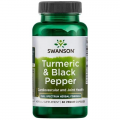 Swanson Turmeric & Black Pepper (Ciberžolė su juodaisiais pipirais) 60 kaps.