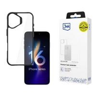 Satinė apsauginė dėklas 3MK for iPhone 16 Skaidrus/Juodas