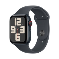 Apple Watch SE 2024 44mm Midnight Aluminium Case with Midnight Silicone Armband M/L