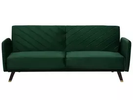 Išskleidžiama trijų vietų sofa SENJA, veliūras, smaragdinė