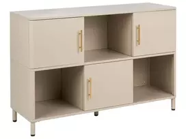 3 durų komoda OMBURA metalinė smėlio spalvos