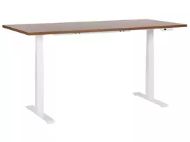 Elektriškai reguliuojamas stalas DESTINES rudas/baltas 180 cm 80 cm