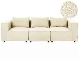 Trivietė modulinė sofa AXEBO, kreminė balta, „Boucle“ audinys