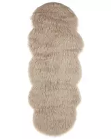 Dirbtinio kailio kilimas MAMUNGARI smėlio spalvos 60 x 180 cm