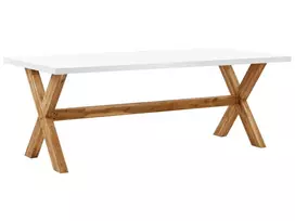 Sodo stalas OLBIA 200 cm 100 cm betono spalvos baltas