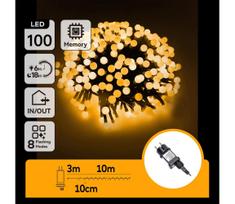 Aigostar - LED lauko dekoratyvinė girlianda 100 LED/3,6 W/230 V/8 režimų 10 m IP44 šiltai balta