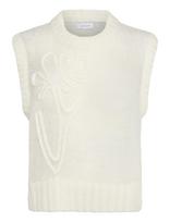 Topshop - Tsjosephine Emb. Sl O-Neck Vest - Megzta liemenė - Kreminė spalva