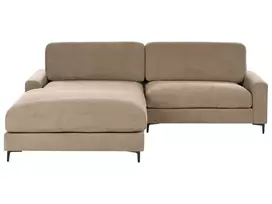 Trivietė kampinė sofa MALOY, ruda, dešininė