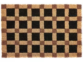 Durų kilimėlis VILLASIS smėlio/juodos spalvos 60 x 90 cm kokoso pluoštas