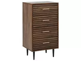 Komoda su 4 stalčiais KEITH tamsiai ruda