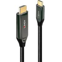Lindy USB adapter cable, USB-C plug > HDMI 8K plug (black, 1 meter, 8K 60Hz, + HDR) 43367