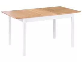 Išskleidžiamas valgomojo stalas HOUSTON šviesiai rudas/baltas 120/150 cm 90 cm pušies mediena