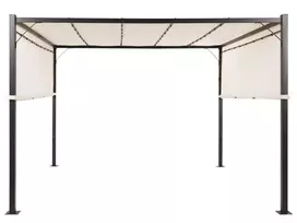 Sodo pavėsinė LED PARGA metalinė 310 cm x 310 cm smėlio spalvos