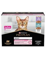 PURINA PRO PLAN Delicate Digestion su kalakutu ir vandenyninėmis žuvimis padaže. 10 x 85 g daugiapakė drėgnas maistas katėms su jautria virškinimo sistema