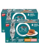 PURINA ONE Adult Terrine 8x85g su vištiena ir morkomis bei su lašiša ir morkomis, drėgnas maistas katėms
