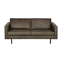 Tamsiai žalia sofa su perdirbtos odos apmušalu BePureHome Rodeo, 190 cm