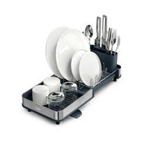 Reguliuojamas juodos spalvos iš plastiko kiaurasamtis 31x19 cm Extend Slim Steel – Joseph Joseph