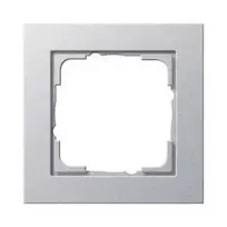 Sieninė plokštelė GIRA E2 aliuminio spalvos berėžė termoplastinė 80,8×80,8×9,3 mm