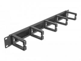 Organizer Delock DeLOCK 19? Cable Management Brush Strip with 5 hooks 1U black, Brush panel, Black, Metal, Nylon, 1U, 48.3 cm (19"), 77.5 mm | 66490 | 4043619664900