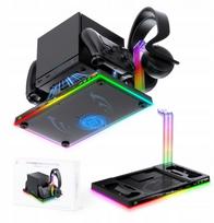 JYS Stacja Chłodząca Led + Rgb + charger Na 2 Pady + 4x Usb + Stojak / Do Steam Machine  / Jys-sdm003-v2 | SB11945 | 5904647834682