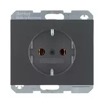 Kištukinis lizdas Type F berker 47157006, 16 A, 250 V, antracito spalvos, termoplastinis korpusas