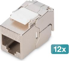 Digitus CAT 6A compact keystone module, shielded, tool-free mounting connection, 12 pcs.