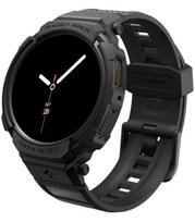Matinis juodas dėklas - apyrankė Samsung Galaxy Watch 8 (44mm) laikrodžiui "Spigen Rugged Armor PRO"