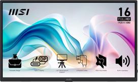 MSI PRO MP165DE E6 portable TV/monitor Portable monitor Black 39.6 cm (15.6") LED 1920 x 1080 pixels