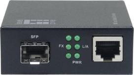 No Name LevelOne Smart Gigabit RJ45-SFP Media Converter, Compatible with 19-inch rack-mountable chassis