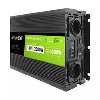 Green Cell Przetwornica napicia PowerInverter LCD 12 V 2000W/40000W Przetwornica samochodowa z wywietlaczem - czysty sinus power adapter/inverter
