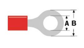 Kilpa M4 Ø4.3mm raudona 0.5-1.5mm² laidui (ST-002) RoHS, 20 vnt.
