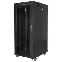 Lanberg stovintis rack kabinetas 19 colių 27U FF01-8227-12BL, 800mm, 1200mm, 1438mm, 800kg, LCD ekranas, stiklinės durys