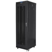 Lanberg stovintis kabinetas rack 19 42U FF01-6042-23BL, 600mm, 1000mm, 1200kg, perforuotos priekinės durys, LCD ekranas