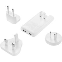 Sandberg Kelioninis įkroviklis 441-68, 2xUSB-C, 100-240V, 65W, 2 prievadai, Power Delivery, baltas